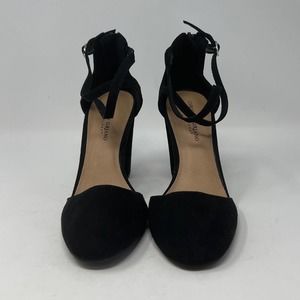 Christian Soriano black sided ankle strap heels Women size 10